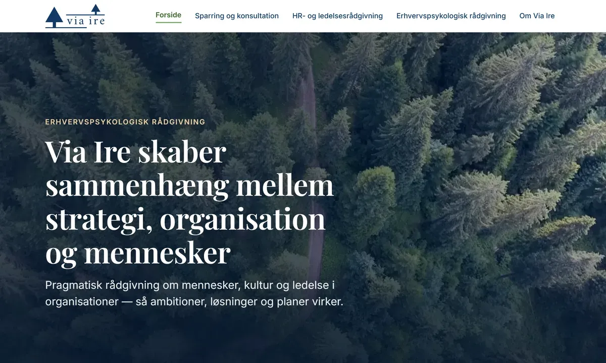 Via Ire — Screenshot of the public website